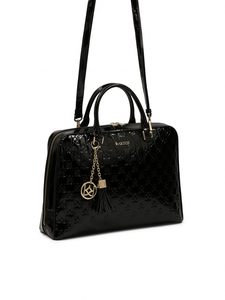 Wizytowa lakierowana torebka typu aktówka