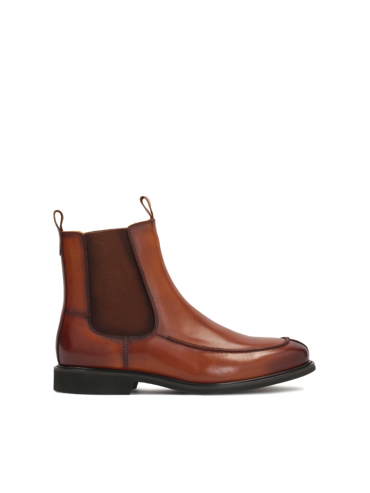 Skórzane sztyblety męskie ze zdobionym przodem