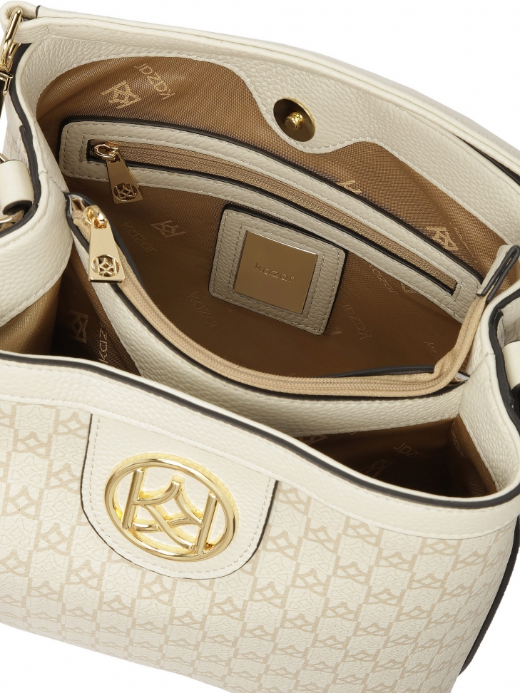 Skórzana torebka z rączką i szerokim paskiem