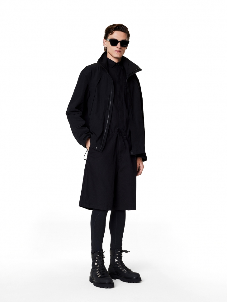 Czarne skórzane trzewiki męskie z wysoką cholewką