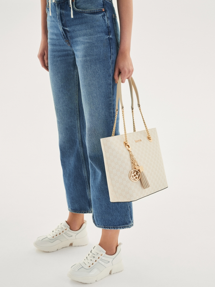 Biało-beżowa torebka damska