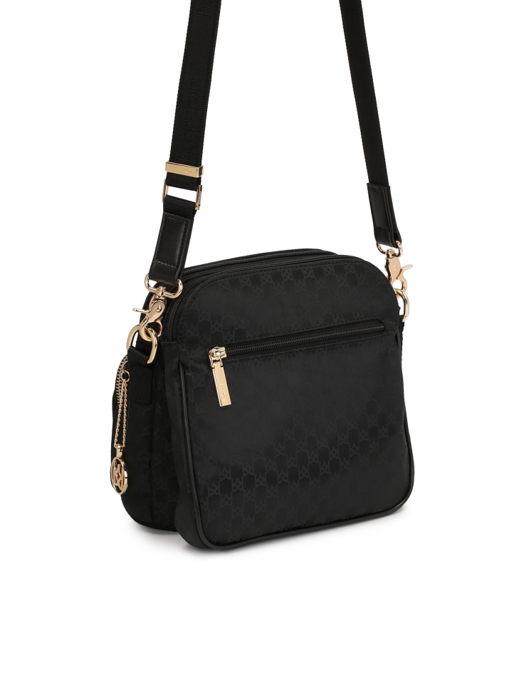 Uniwersalna czarna listonoszka damska z tkaniny