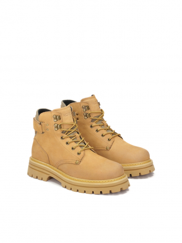 Sznurowane trzewiki męskie z nubuku