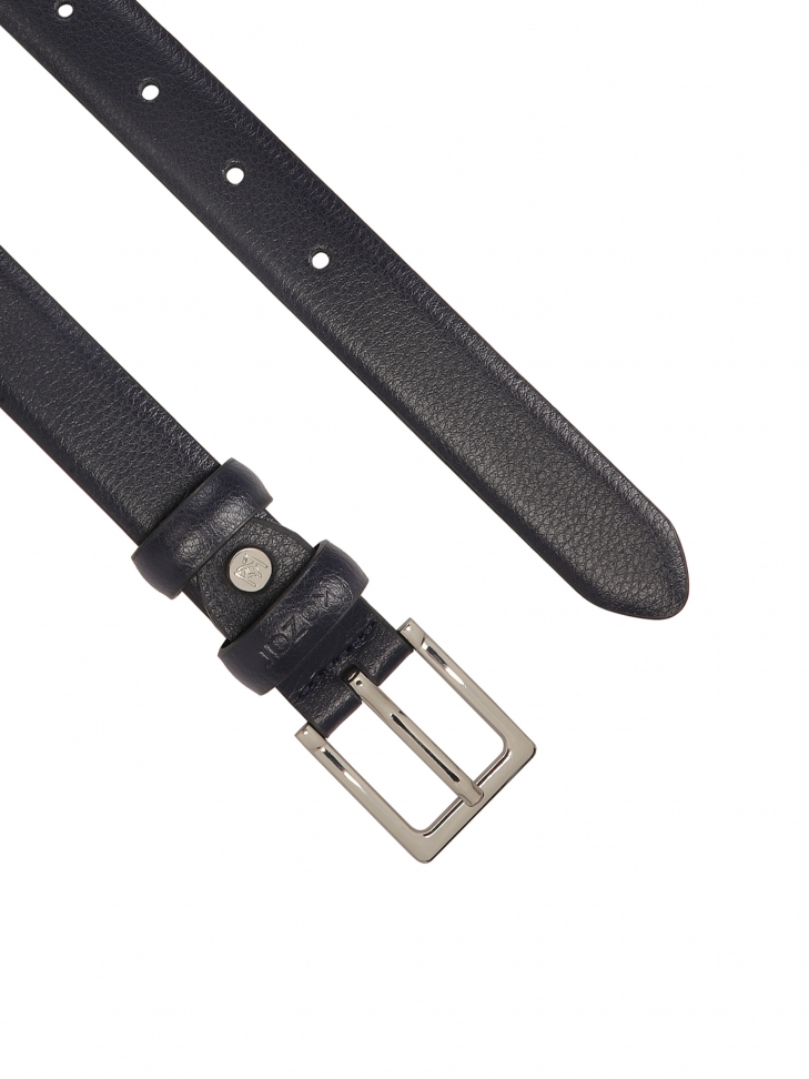 Granatowy wąski pasek skórzany