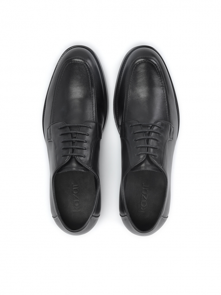 Czarne skórzane półbuty męskie