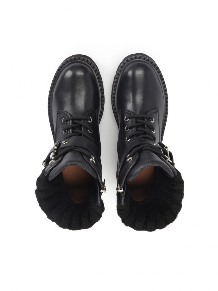 Skórzane trzewiki damskie w rockowym stylu