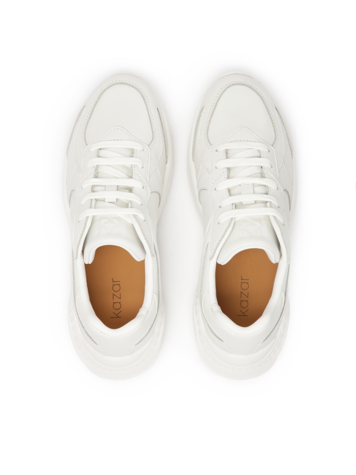 Skórzane sneakersy w białym kolorze