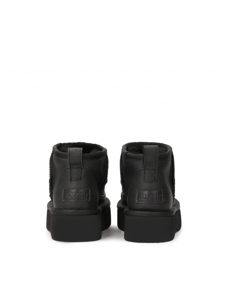 Skórzane śniegowce z niską cholewką