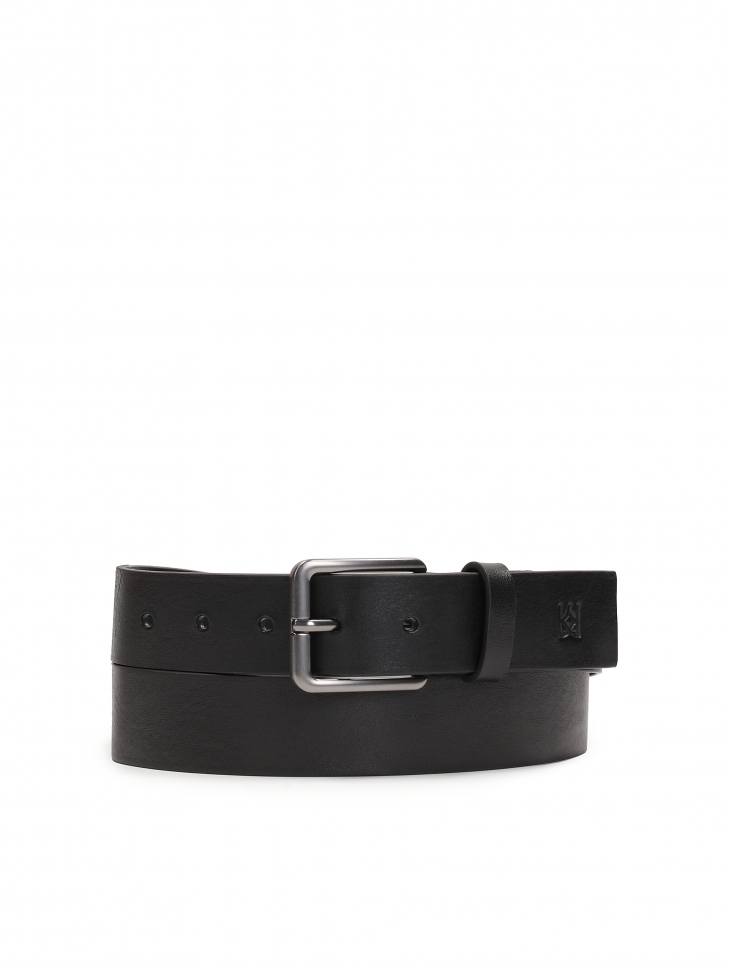 Skórzany pasek męski w czarnym kolorze