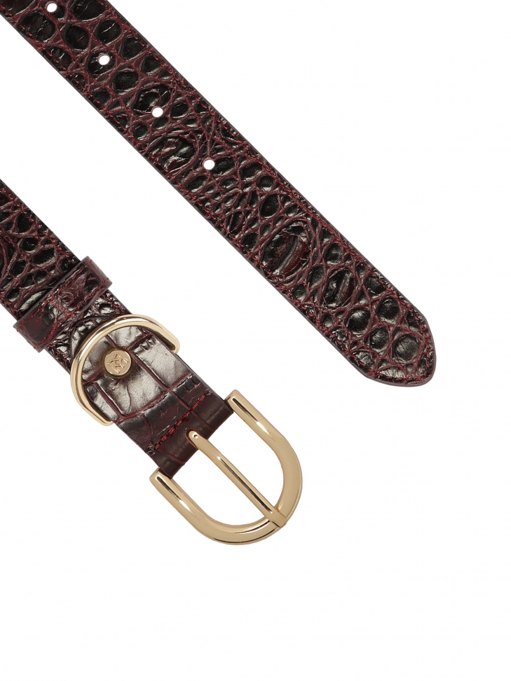 Bordowy pasek w tłoczony wzór