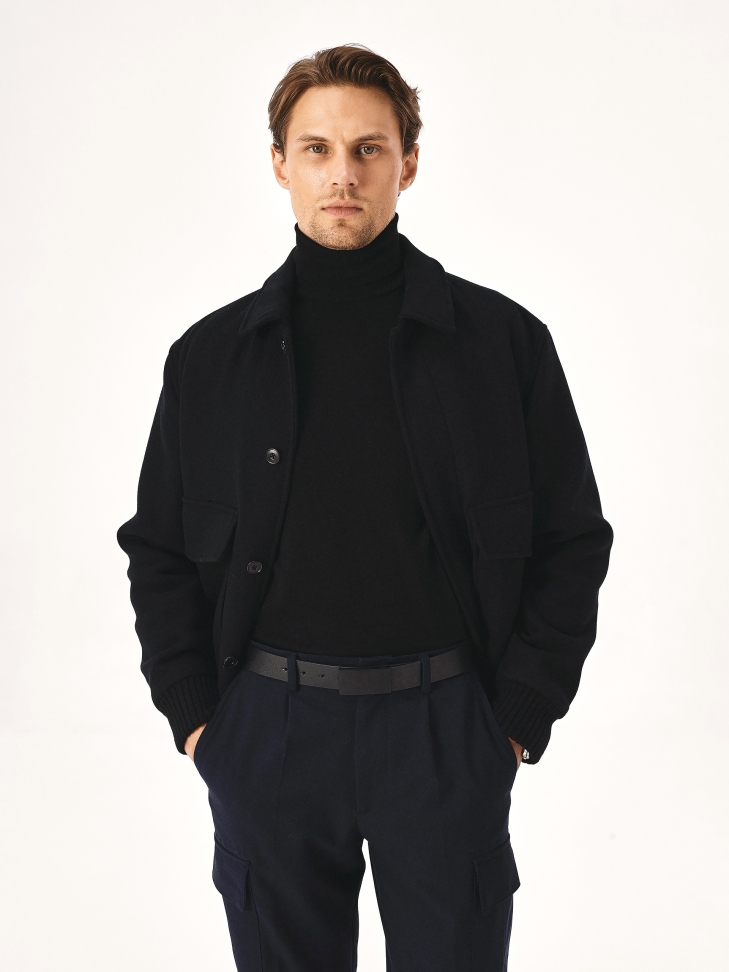 Czarny pasek z matową czarną klamrą