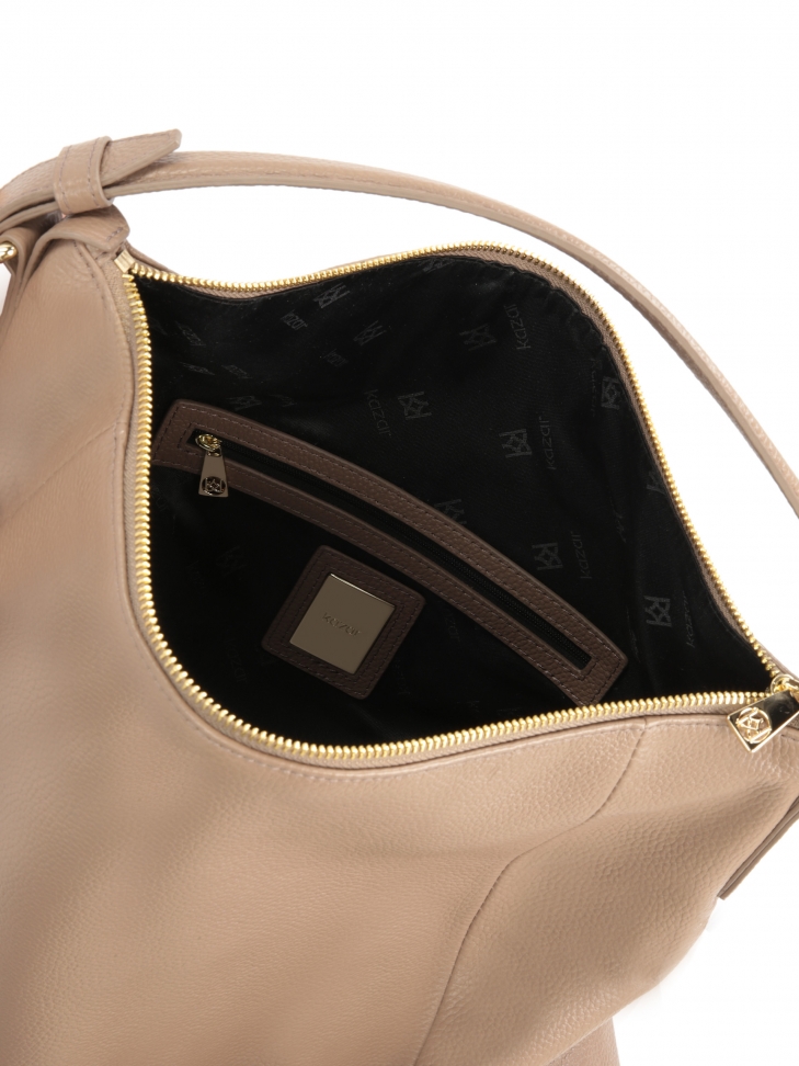 Torebka na ramię z licowej skóry