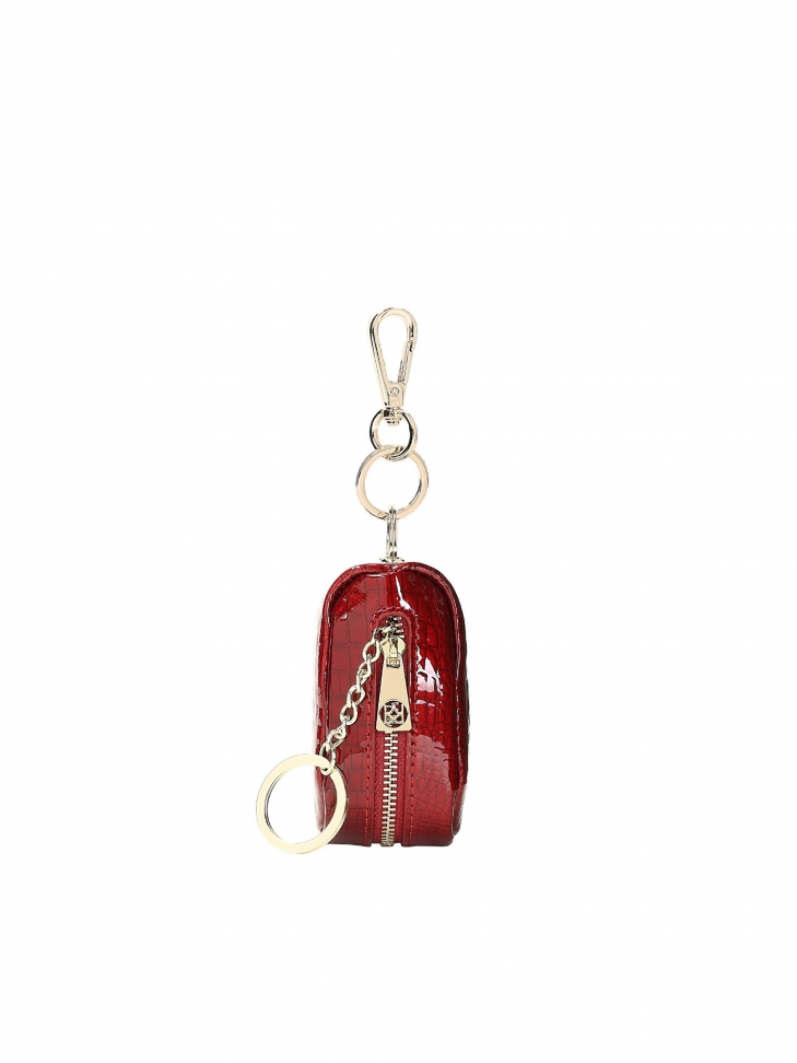 Czerwony skórzany brelok