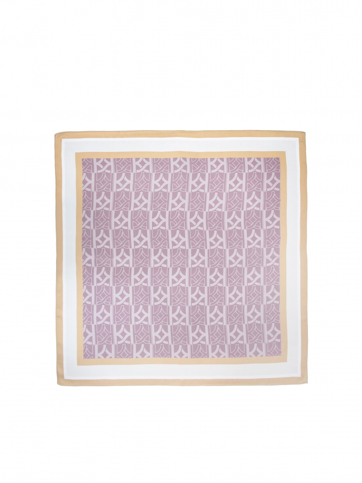 Multikolorowa apaszka z jedwabiu w monogramy