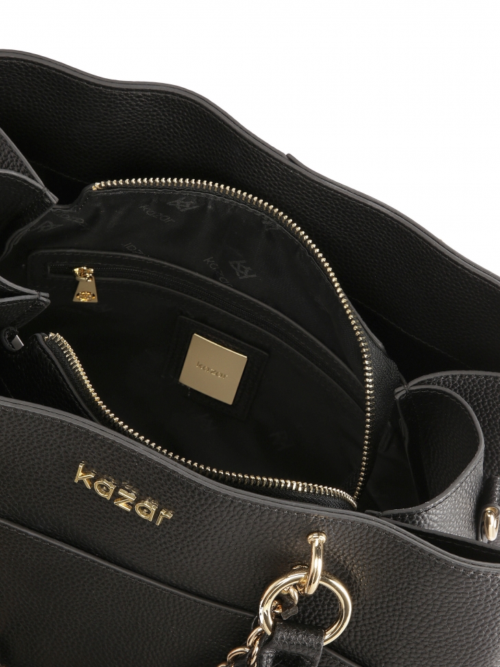 Elegancka torebka z groszkowej skóry