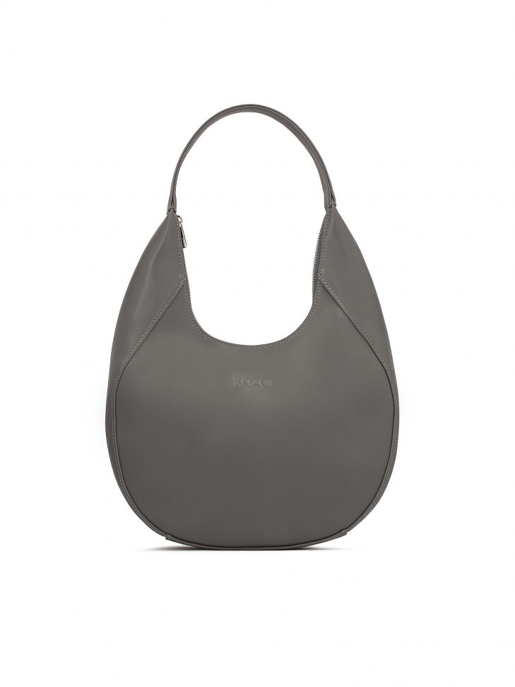 Szara torebka na ramię w kształcie półksiężyca