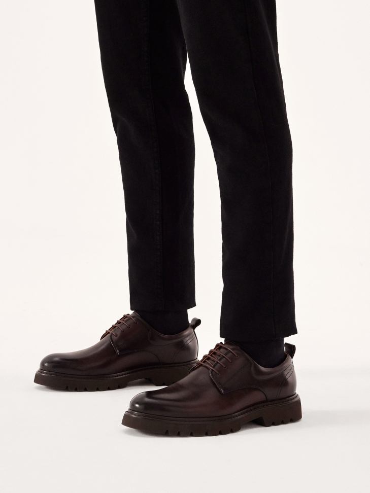 Casualowe półbuty męskie z licowej skóry