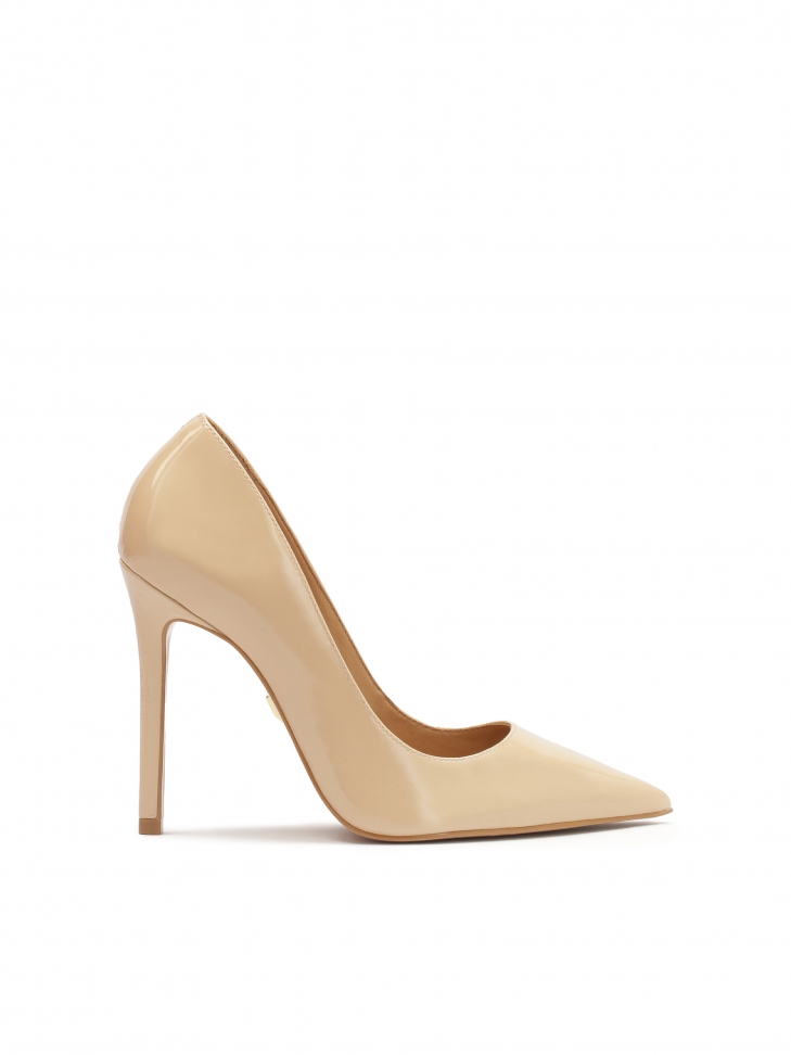 Lakierowane czółenka na wysokim obcasie