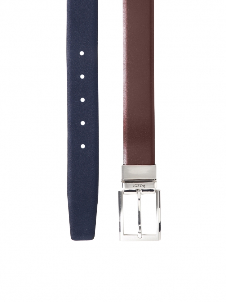 Brązowo-granatowy pasek dwustronny