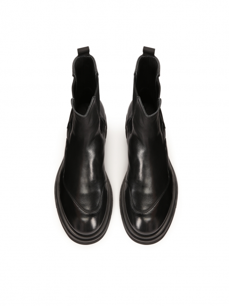 Męskie botki ze skóry z gumowymi wstawkami