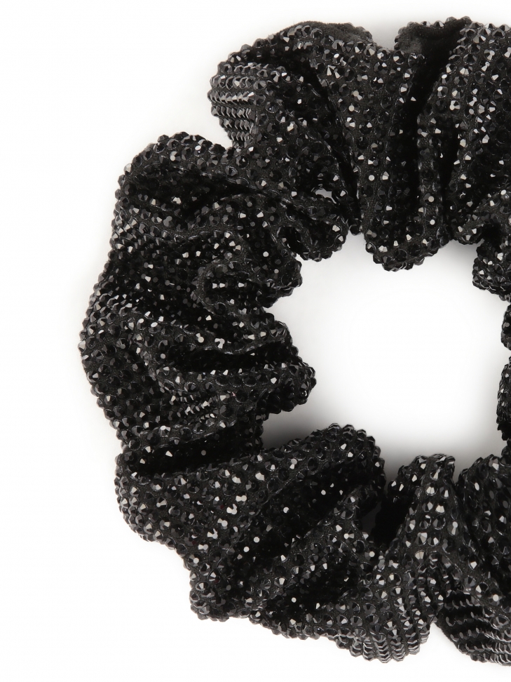 Czarna zdobiona gumka do włosów