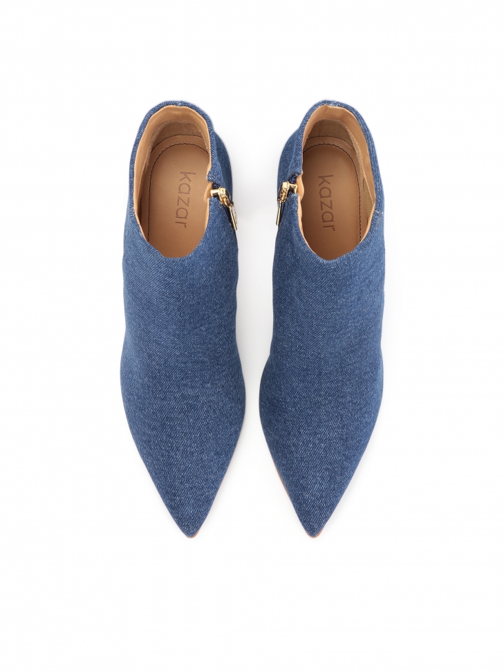 Botki denim na wysokim smukłym obcasie