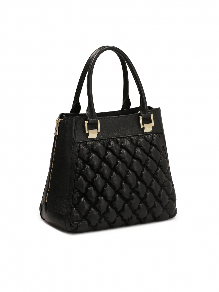 Czarna elegancka torebka z miękkiej skóry