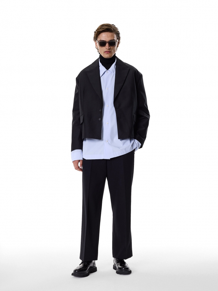 Czarne skórzane półbuty Brogsy