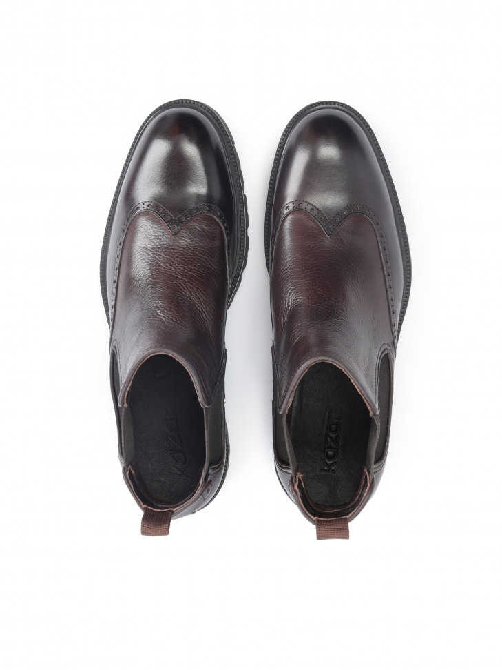 Brązowe sztyblety męskie na trepowej podeszwie