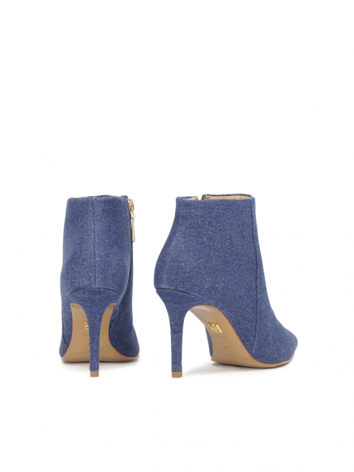Botki denim na wysokim smukłym obcasie