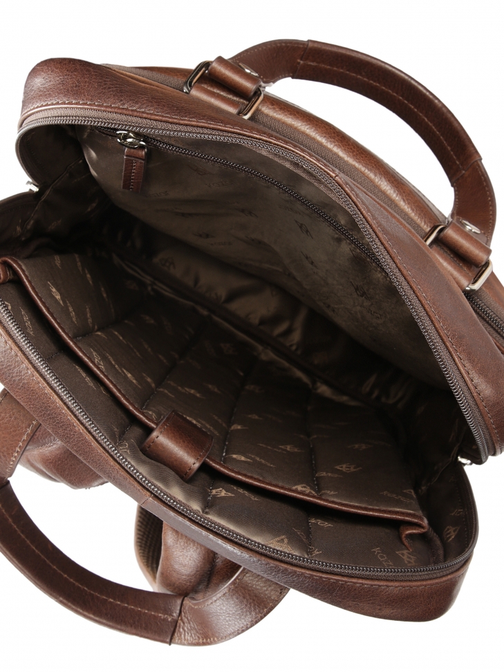 Brązowy duży plecak biznesowy ze skóry