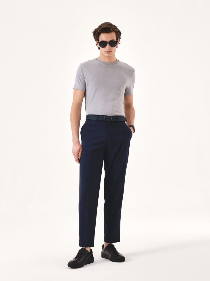 Dwustronny pasek męski z tłoczonej i gładkiej skóry