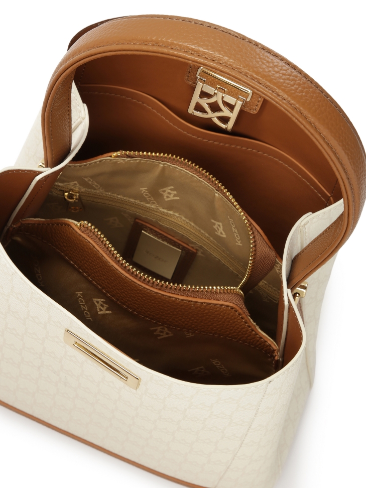 Dwukolorowa torebka zdobiona printem