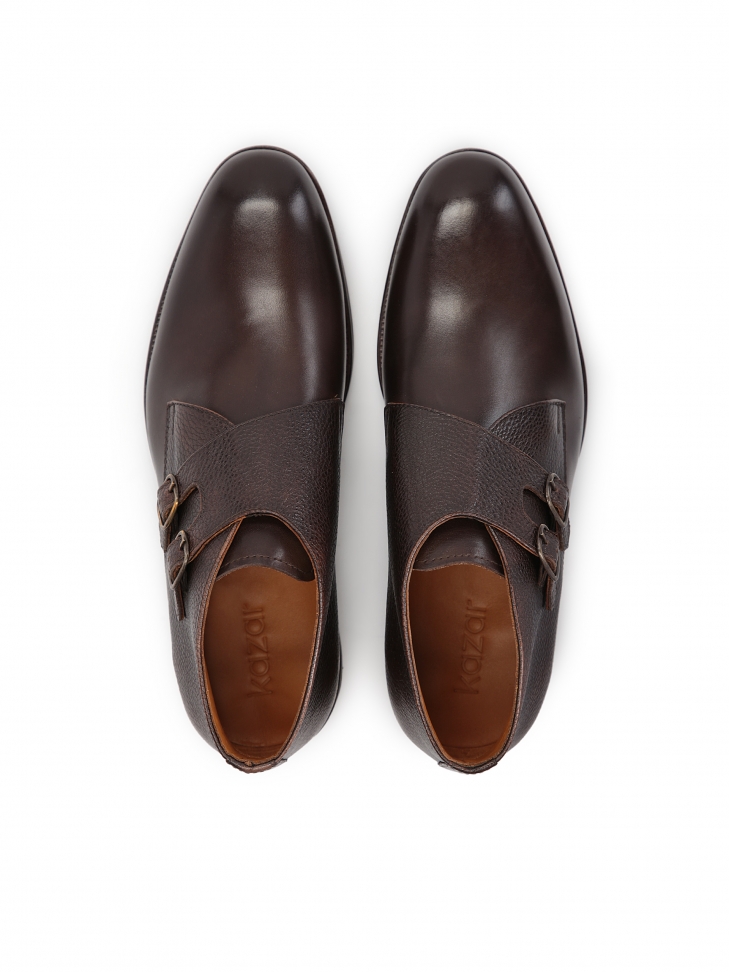 Skórzane trzewiki męskie typu monk