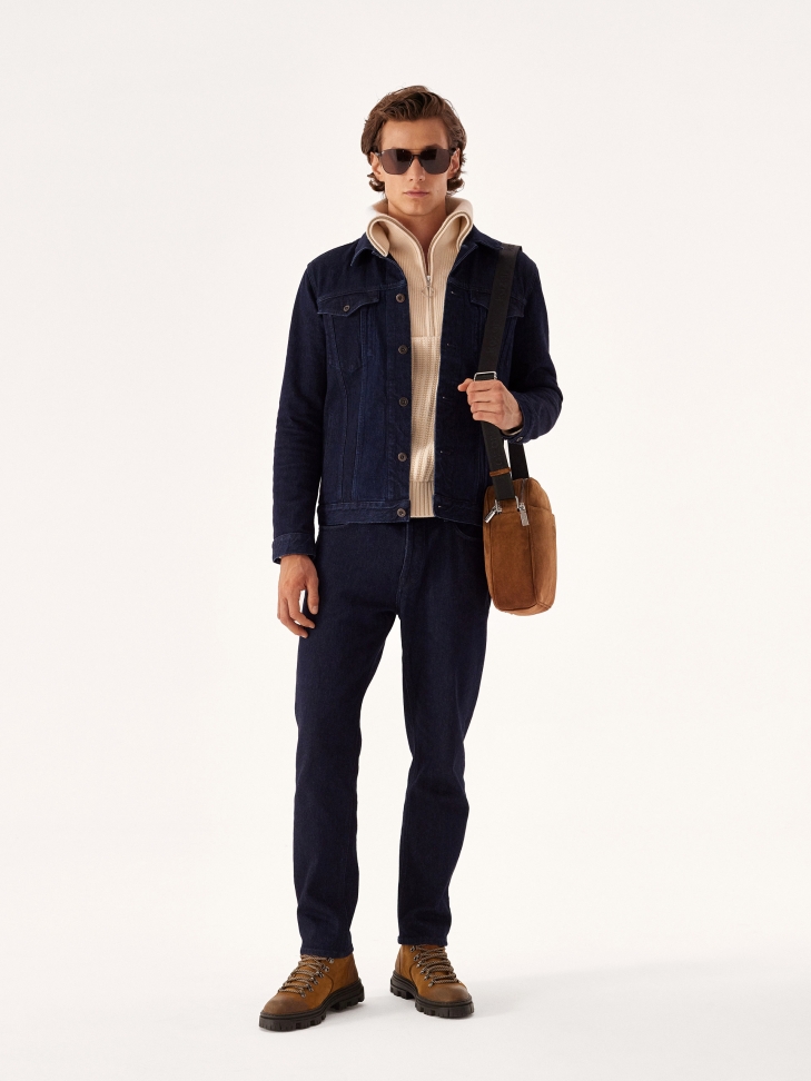 Brązowe trzewiki męskie na kontrastującej podeszwie