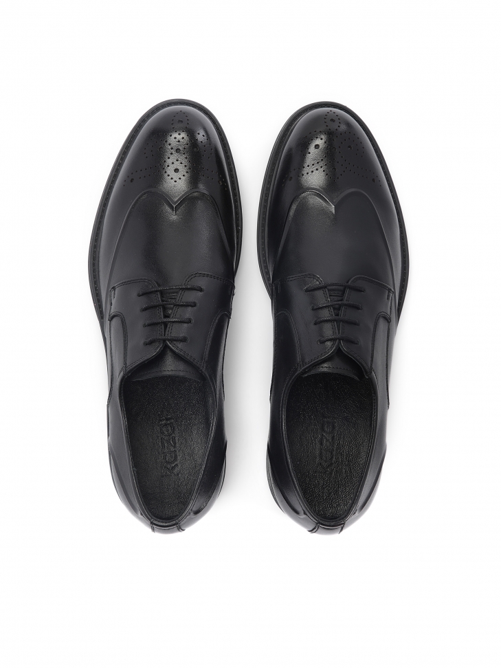 Skórzane półbuty męskie ze zdobieniem rozetowym