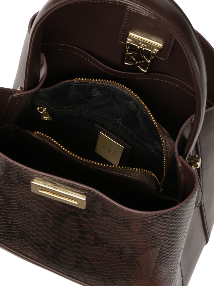 Brązowa torebka w wężowy wzór