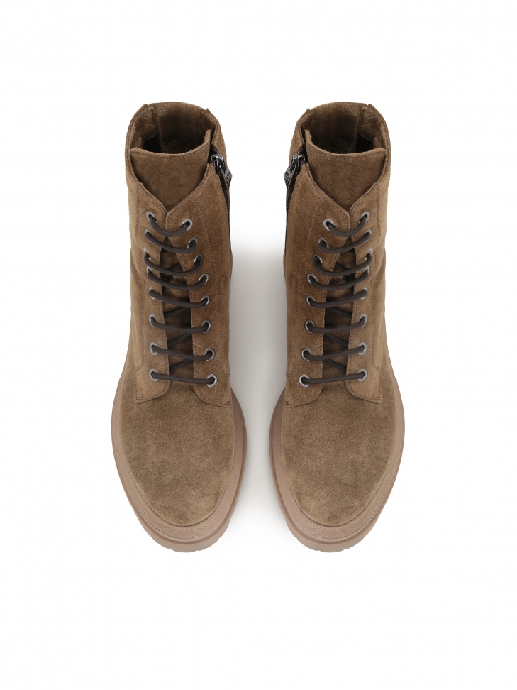 Ciemnobeżowe trzewiki damskie