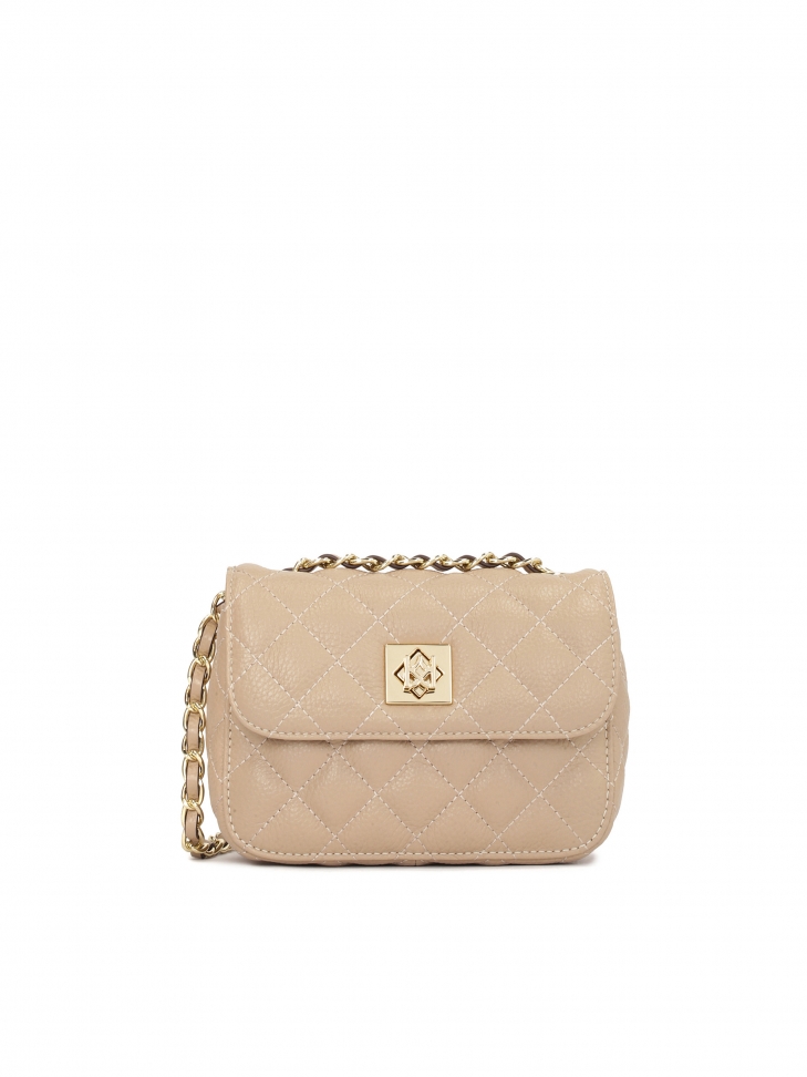 Mała pikowana torebka z naturalnej skóry