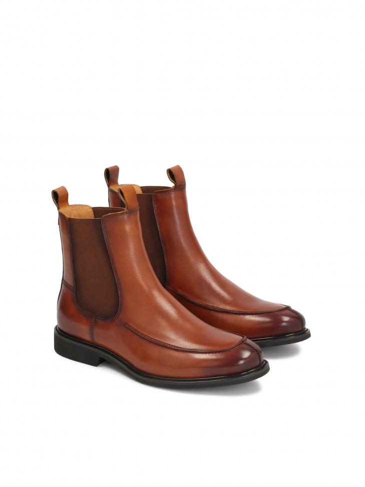 Skórzane sztyblety męskie ze zdobionym przodem