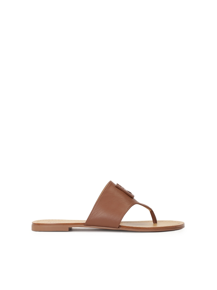 Skórzane klapki z monogramem KAZAR