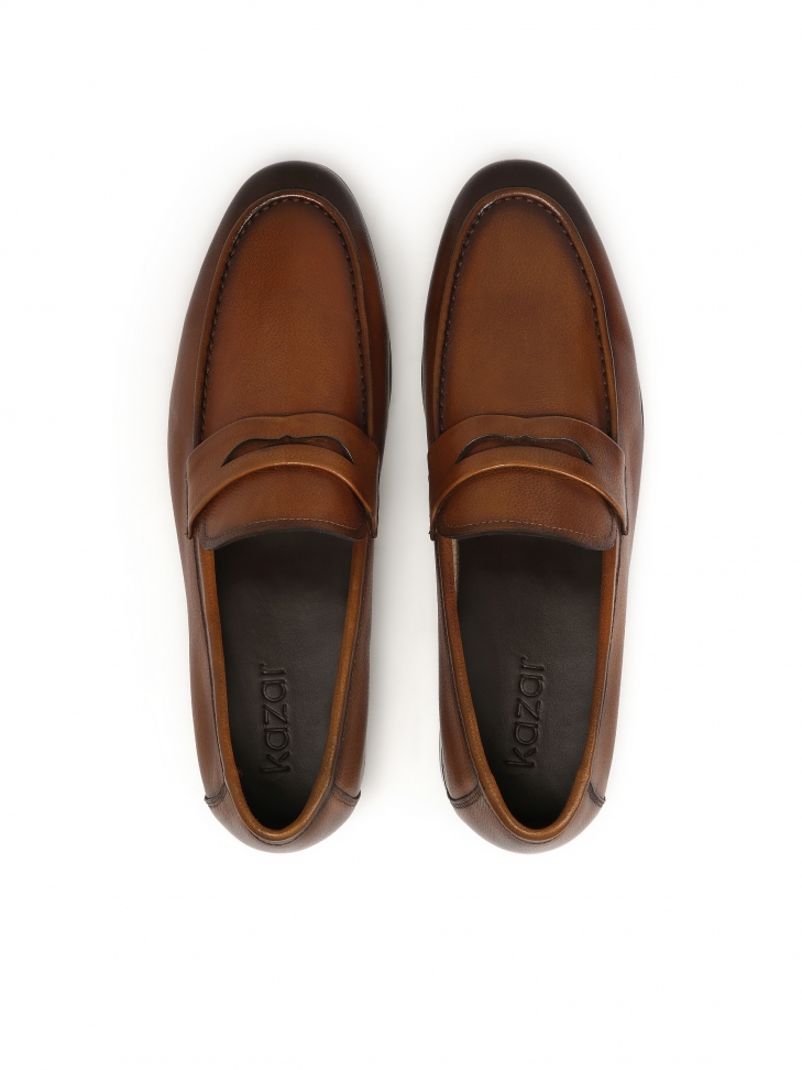 Loafersy z cieniowanej skóry w brązowym kolorze