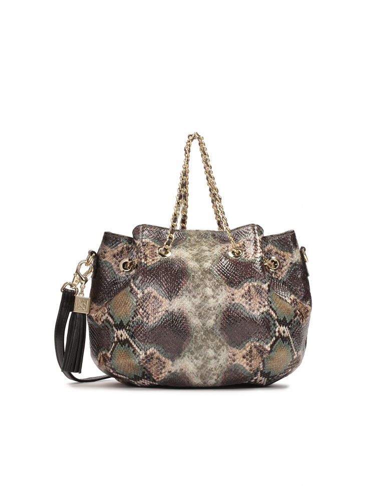 Worek z tłoczonej skóry w zwierzęcy print