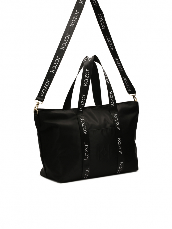 Tekstylna tote bag z recyklingu z logowaną taśmą