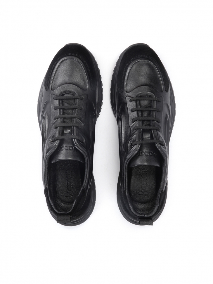 Nowoczesne skórzane sneakersy męskie z wypukłymi tłoczeniami