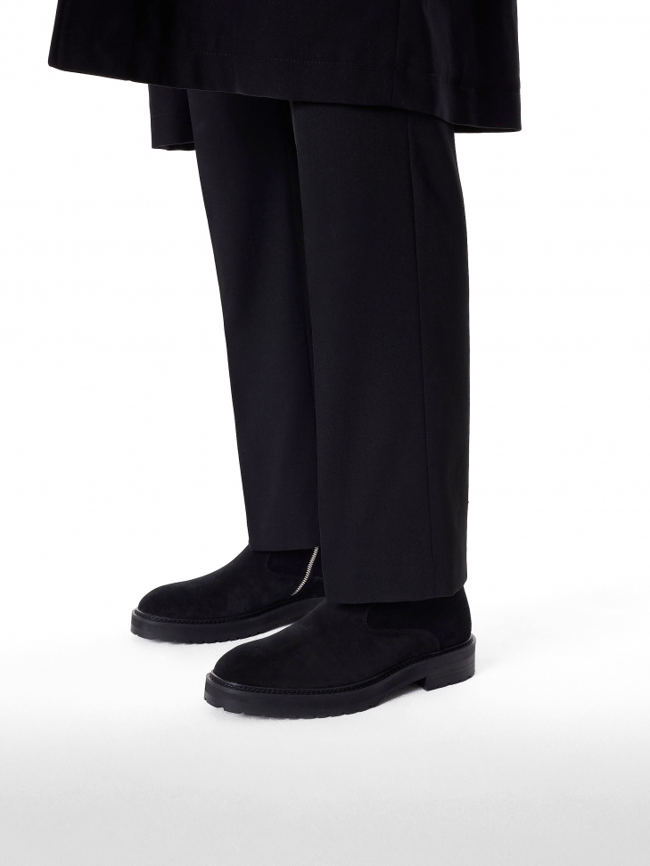 Zamszowe trzewiki męskie w czarnym kolorze