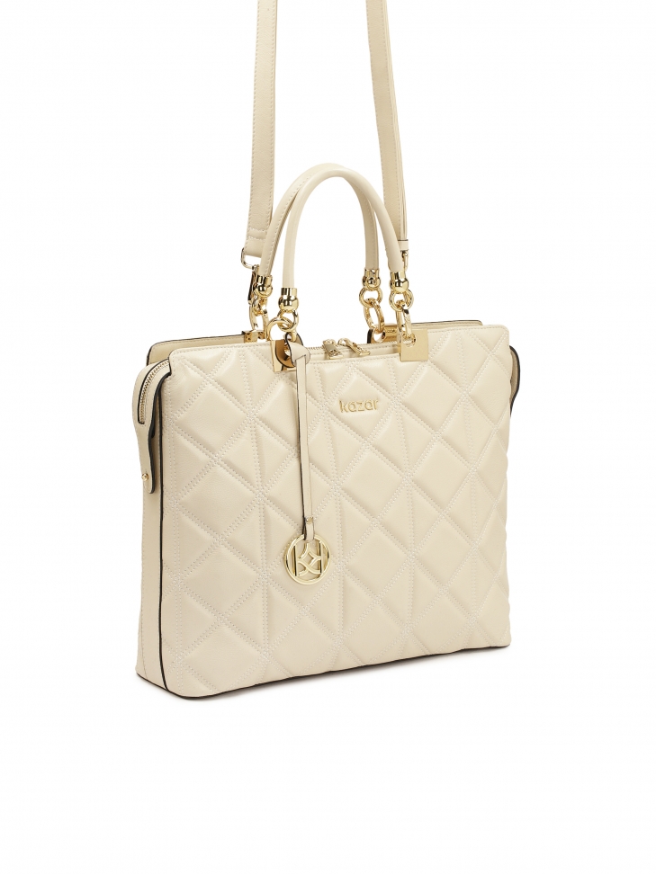 Elegancka torebka aktówka z pikowanej skóry