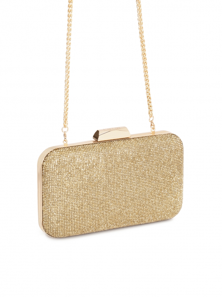 Złota błyszcząca torebka wieczorowa