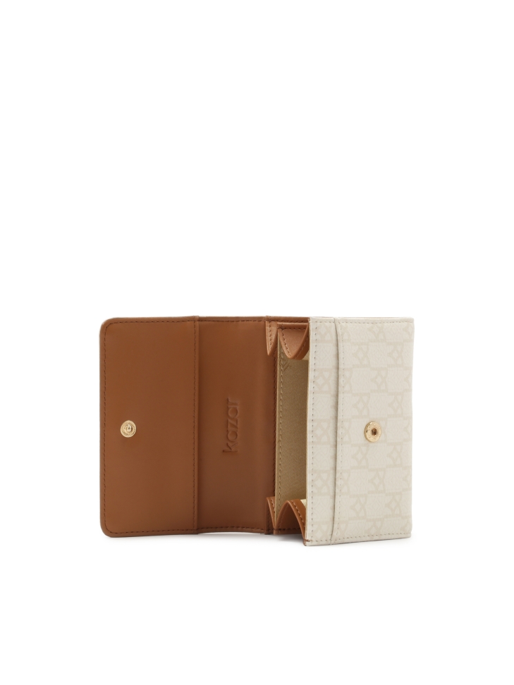 Wzorzysty portfel z brązowym wnętrzem