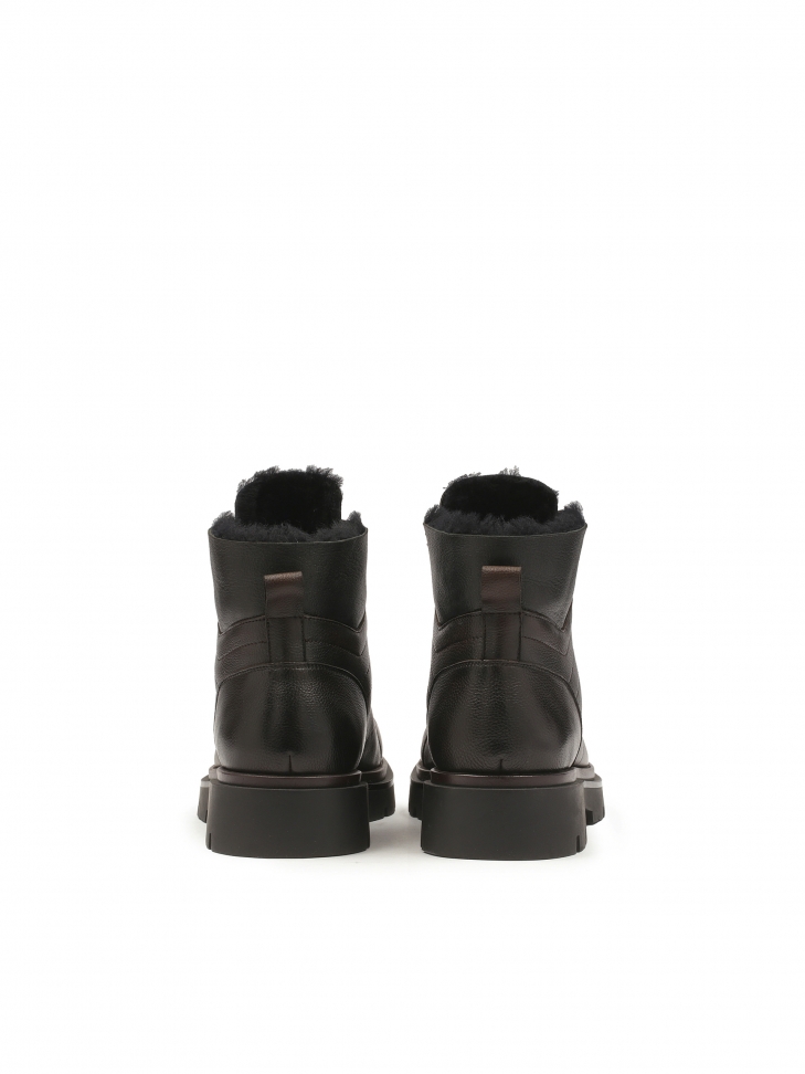 Ocieplane trzewiki męskie z naturalnej skóry